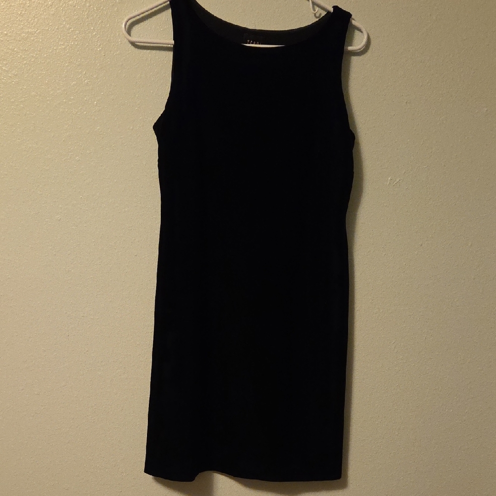 Vintage Black Velvet Sleeveless Dress